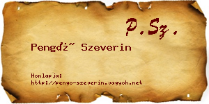 Pengő Szeverin névjegykártya